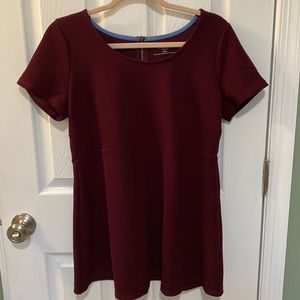Motherhood Maternity Maroon Peplum Tops size Medium